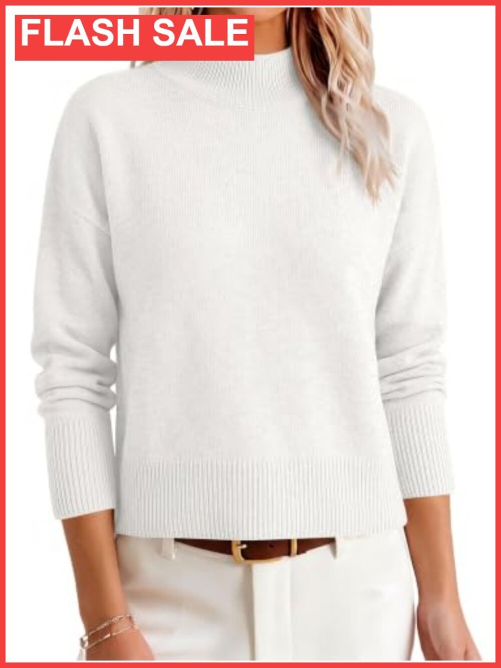 Women's Mock Neck Cropped Pullover Sweater Lightweight Ribbed Knit